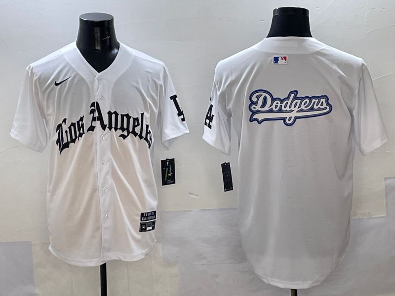 Men Los Angeles Dodgers Blank White Five generations Joint Name 2025 Nike MLB Jersey style 51